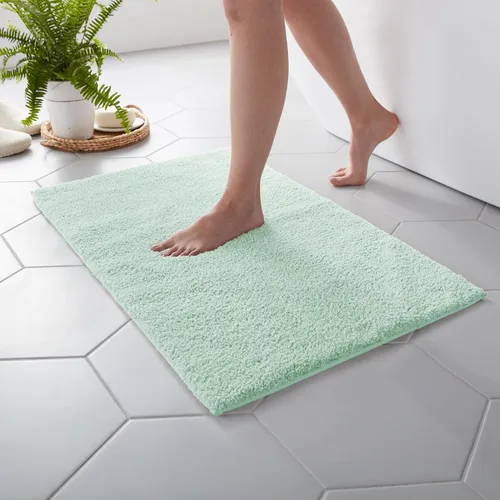 MARTHA STEWART Drylon - Alfombra de baño de microfibra – 1 pieza, felpa ultrasuave, antideslizante, gruesa, alfombras de baño lavables, accesorios