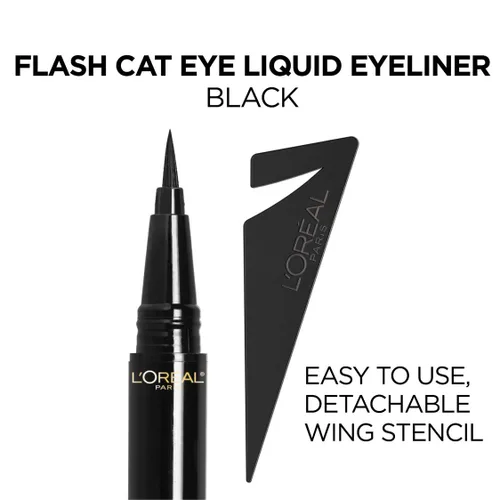 Miniatura 7 de L'Oreal Paris Makeup Infallible Flash Cat Eye Delineador de ojos líquido impermeable, negro, 0.44 onzas