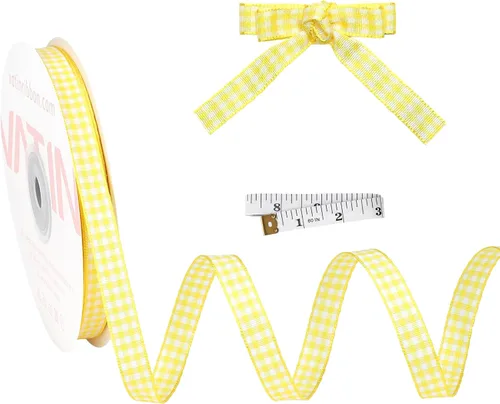 Miniatura 85 de VATIN Cinta a cuadros en blanco y negro – 3/8 pulgadas x 50 yardas, perfecta para cestas de Pascua, manualidades de primavera, envoltura de regalos
