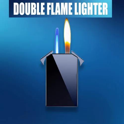 Miniatura 5 de Cool Jet - Encendedor de doble llama, bonito estético, recargable y ajustable, regalos únicos para hombres, velas de chimenea, camping, barbacoa