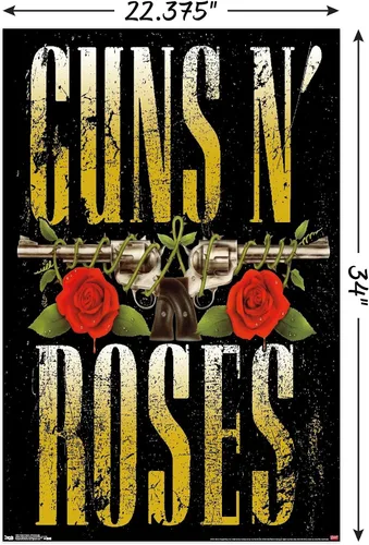Miniatura 3 de Guns N' Roses - Póster de pared con logotipo apilado, 34 pulgadas de largo x 22.4 pulgadas de ancho, versión sin marco