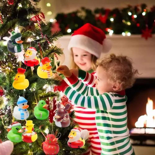 Miniatura 5 de 36 Piezas Patos de Goma de Navidad, Accesorios para Baby Showers Patitos Juguetes de Baño para Niños Regalos para Fiestas de Navidad, Intercambio