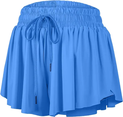 Miniatura 104 de Blaosn Pantalones cortos atléticos fluidos para mujer, gimnasio, yoga, entrenamiento, correr, pantalones cortos de tenis, falda falda linda, ropa