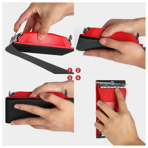 Miniatura 6 de Papel de lija, 90 piezas de papel de lija húmedo y seco de grano 400 a 3000 con mango rojo, surtido de 9 x 3.6 pulgadas para lijado automotriz