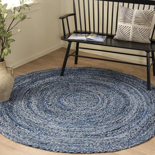 Miniatura 44 de SAFAVIEH Braided Collection - Alfombra de pasillo, 2 pies 3 pulgadas x 8 pies, color negro y azul, hecho a mano, reversible, ideal para dormitorio