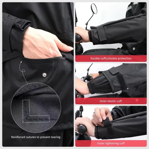 Miniatura 5 de iCreek Chaqueta y pantalón de lluvia unisex para exteriores impermeable antitormentas