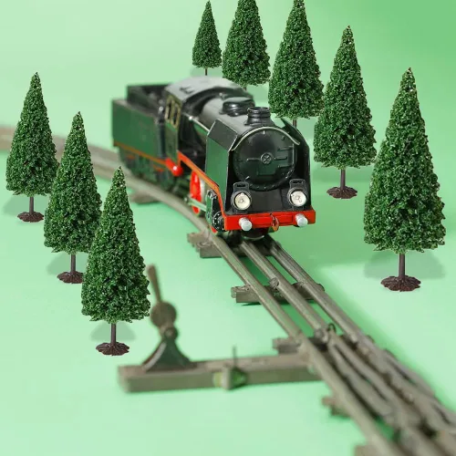Miniatura 3 de Cutemini 10 árboles de cedro modelo de tren, paisaje, pino, diorama en miniatura, modelo mixto para arquitectura de carretera, edificio, decoración