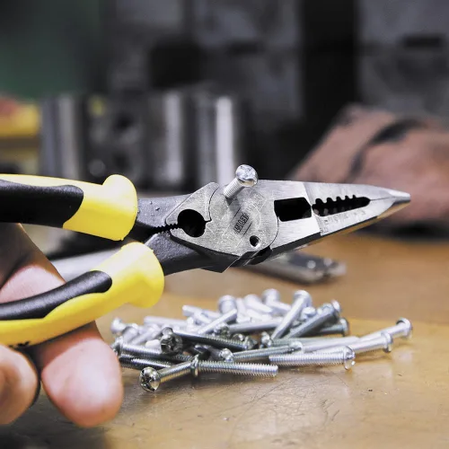 Miniatura 6 de Klein Tools J207-8CR Alicates de punta de aguja, fabricados en EE. UU., Alicates de uso general para líneas de crimpado, bucle, corte, pelado