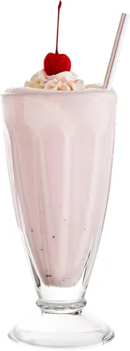 Miniatura 9 de Vikko Tazas de helado con base de vidrio, juego de 6 tazas de leche, vasos de malteada de 7.5 onzas, tazas de helado con base, vasos de postre