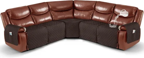 Miniatura 12 de Ruaozz Fundas de Sofá Seccional Reclinable Extra Grandes Impermeables Funda de Sofá para Sofá Reclinable en Forma de L de 5 Asientos Fundas de Sofá