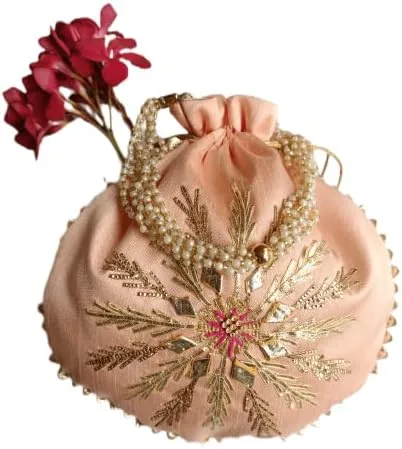 Miniatura 2 de ANUVAN Bolso de mano étnico indio para mujer, bolso de mano para novia, batwa, perlas, asa de embrague, para mujer, fiesta nupcial, boda