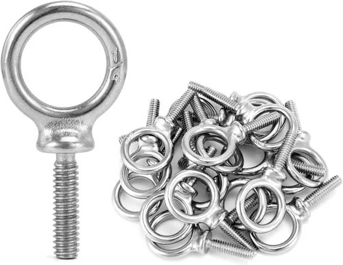 Miniatura 14 de QWORK Perno de ojo, paquete de 10 pernos roscados de acero inoxidable de grado marino UNC de 3/8" x 1-1/4