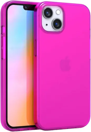 Miniatura 15 de FELONY CASE - Funda protectora transparente azul neón para iPhone 13 / iPhone 14, cubierta brillante absorbente de golpes de TPU y policarbonato
