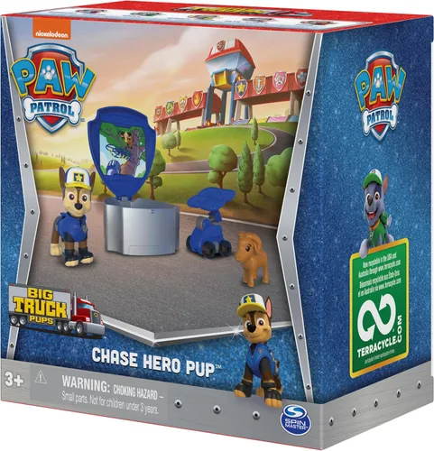 Miniatura 9 de Paw Patrol, Big Truck Pups Chase Figura de acción con dron de rescate con clip, cápsula del centro de comando y amigo animal, juguetes para niños