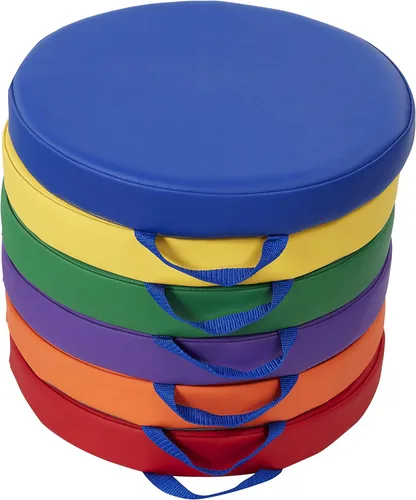 Miniatura 17 de Factory Direct Partners SoftScape - Cojines de piso cuadrados de 15 pulgadas con asas para salón de clases; asientos flexibles para guardería
