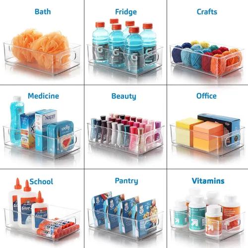 Miniatura 3 de Organización y almacenamiento de despensa – Contenedores organizadores de refrigerador – Contenedores organizadores apilables transparentes