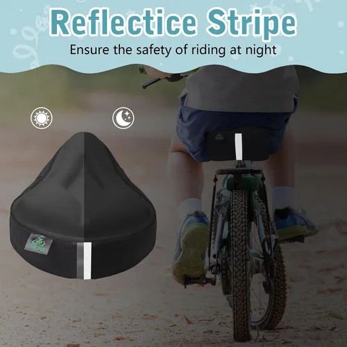 Miniatura 4 de Zacro Funda de cojín de gel para asiento de bicicleta para niños y niñas, funda de asiento de bicicleta antideslizante para niños pequeños, Funda