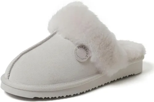 Miniatura 62 de Dearfoams Fireside Sydney Pantuflas anchas de piel de oveja para mujer, para interiores y exteriores