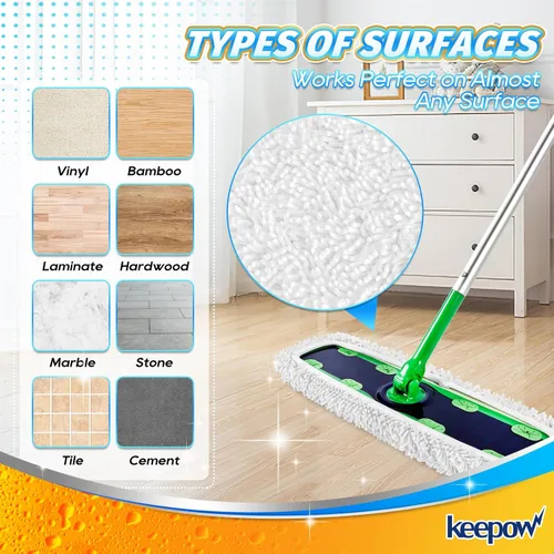 Miniatura 5 de KEEPOW Recambios húmedos reutilizables XL compatibles con Swiffer Sweeper XL, paños de barrido secos XL, paños de trapeador húmedos, almohadillas