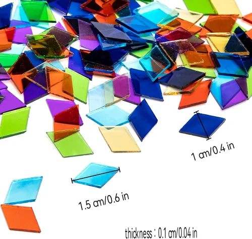 Miniatura 2 de Azulejos de mosaico de diamante de 520 piezas/3.53 oz, azulejos de mosaico de vitrales de alta transparencia, ilustraciones de pantalla hechas a