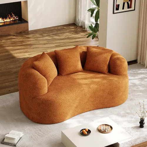 Miniatura 26 de Sofá modular de gran tamaño de 131 pulgadas para sala de estar, moderno sofá de lujo de felpilla de 4 plazas extra profundo y ancho, con 4 cojines