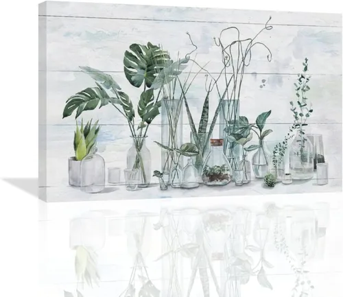 Miniatura 14 de Decoración de flores para baño, arte de pared con impresión de campo, baño, pintura floral, lienzo, cuadros modernos, decoración para el hogar, sala