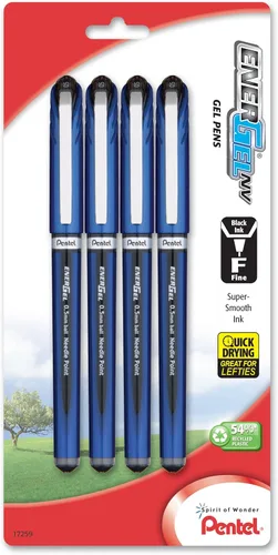 Miniatura 3 de Pentel EnerGel NV pluma de gel de tinta, (0.5mm), punta de aguja, tinta negra, paquete de 2 (BLN25BPA)