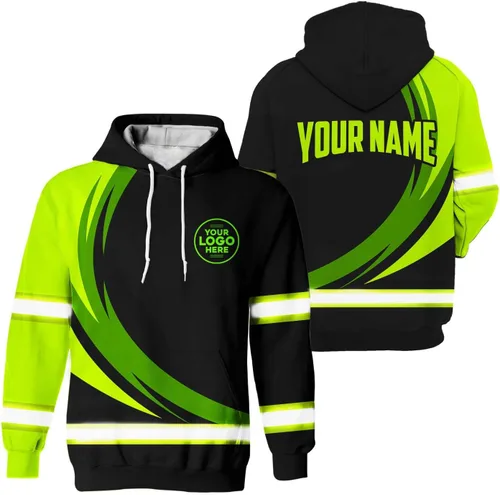 Miniatura 14 de Empresa, Equipo Uniforme Camisa de Alta Visibilidad para Hombres Camisa de Seguridad Logotipo Personalizado Nombre con Cintas Reflectantes AMZ02