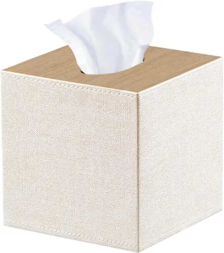 Miniatura 17 de Funda de caja de pañuelos de cuero cuadrado, actualización 99% compatible de gran tamaño, soporte de caja de pañuelos cúbico para papel facial