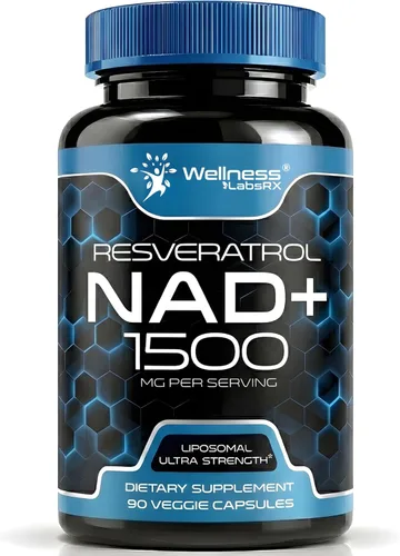 Wellness LABSRX Suplemento liposomal NAD, 1500 mg - Suplemento de resveratrol NAD para mujeres y hombres, NAD+ apoya la salud celular, energía y