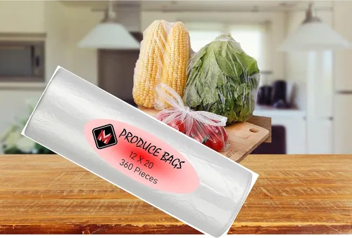 Miniatura 5 de Mr Miracle Bolsas de plástico para almacenamiento de alimentos, bolsa transparente de 12 x 20 pulgadas para frutas, verduras, pan, diseño fácil