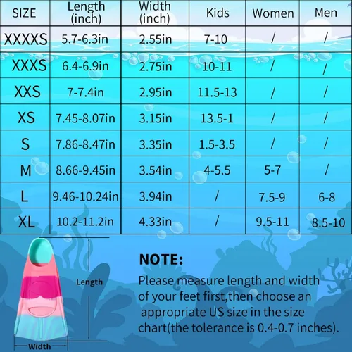 Miniatura 4 de Aletas de natación para niños, aletas de entrenamiento de natación de hoja corta para jóvenes