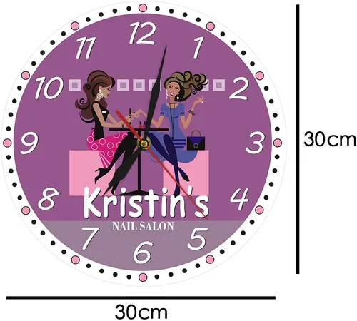Miniatura 2 de The Geeky Days Nail Tech - Reloj de pared moderno de 12 pulgadas impreso silencioso de cuarzo para salón de belleza, spa, decoración artística