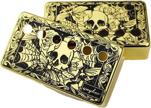 Miniatura 10 de Guyker Funda para pastilla Humbucker (espaciado de polos de 50mm/52mm) – Juego de piezas de repuesto para puente de cuproníquel y marco de pastillas