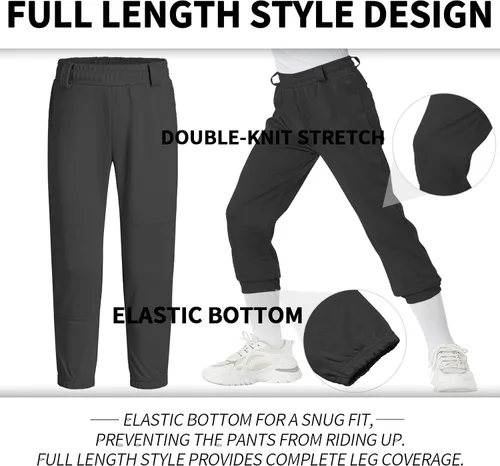 Miniatura 2 de QBK 2T/3T/4T/5T para Jóvenes - Pantalones de Béisbol para Niños Pequeños, Pantalones de Sóftbol para Niñas, Pantalones de Tee Ball para Niños