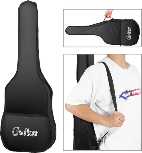 Miniatura 2 de Guitarra acústica de 6 cuerdas de 38 pulgadas con correa para la bolsa de transporte, juego de cuerdas extra para principiantes, niños, niñas, Azul