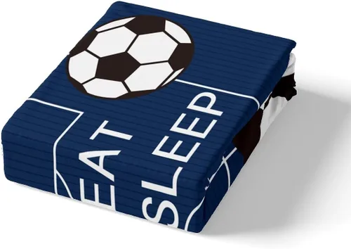 Miniatura 5 de jejeloiu Juego de ropa de cama de fútbol para niños, tamaño individual, juego de funda de edredón de fútbol para niños y niñas, funda de edredón