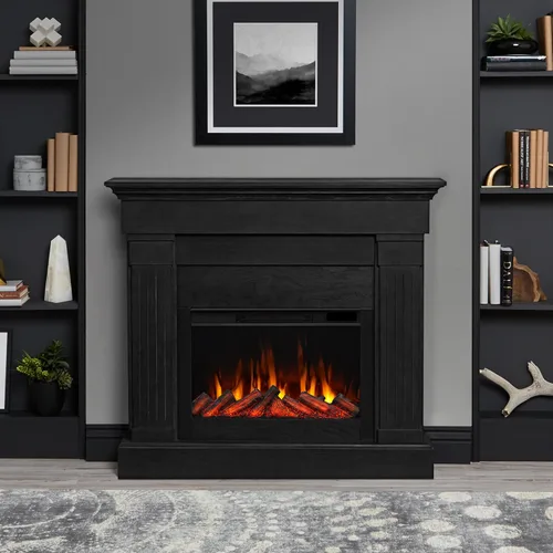 Miniatura 2 de Real Flame Crawford - Chimenea eléctrica delgada para interiores de 48 pulgadas con repisa para sala de estar o dormitorio, inserto de chimenea