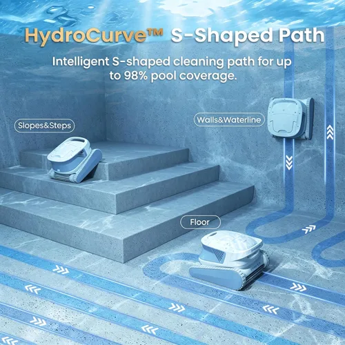 Miniatura 2 de Hydro 4SE - Limpiador robótico de piscina, aspiradora automática con cable con limpieza de pared y línea de flotación, filtro de carga superior