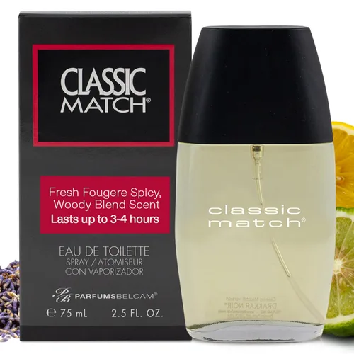 PB ParfumsBelcam CM Noir Eau De Toilette en espray para hombres – Colonia Fougere fresca, bergamota, albahaca, pachulí, aroma de larga duración,