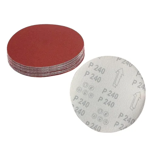 Miniatura 9 de [Paquete de 20] discos de lija de grano 80 de 7 pulgadas, papel de lija abrasivo de óxido de aluminio