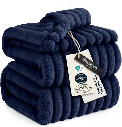 Miniatura 35 de Bedsure GentleSoft - Manta de forro polar azul para sofá, mantas suaves y acogedoras para mujer, lindas mantas pequeñas para niñas, azul claro, 108