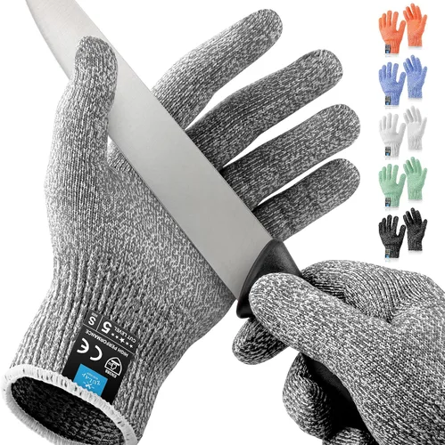 Miniatura 9 de Zulay - Guantes resistentes a los cortes, protección de grado alimenticio nivel 5, cómodos guantes de corte de seguridad, guantes de trabajo forro