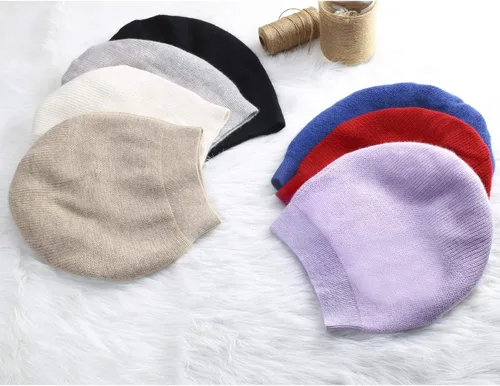 Miniatura 6 de WaySoft Gorro de cachemira 100% para mujer en una caja de regalo, gorro de gran tamaño para mujer