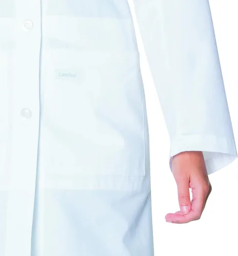Miniatura 5 de 5 bolsillos, ajuste clásico relajado, longitud completa, 3 botones, bata de laboratorio para mujer 3165