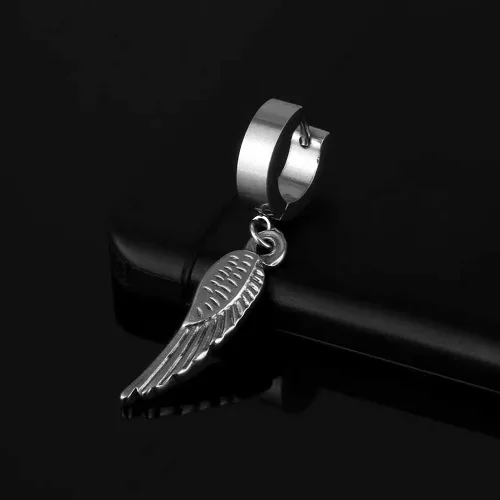 Miniatura 5 de Aretes de aro unisex punk hip hop, acero inoxidable, plateado, negro, dorado, bloqueo de trueno, rayo, perno colgante, regalo para mujeres, hombres
