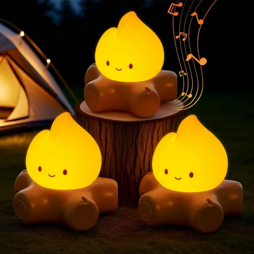 3 piezas de kits de luz nocturna acogedora de fogata, sonidos relajantes de la naturaleza, luz nocturna de ruido blanco para bebés y adultos,