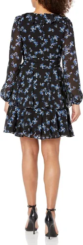 Miniatura 2 de Karl Lagerfeld Paris Women's Printed Ruffle Chiffon Dress