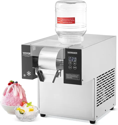 Miniatura 12 de VEVOR Máquina de hielo comercial de copo de nieve, máquina de hielo de copo de nieve de 397 libras/24 horas, máquina de afeitar de hielo de acero
