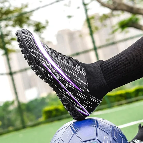 Miniatura 5 de UYO Tacos de fútbol para hombre, zapatos de fútbol AGFG High-Tops con cordones antideslizantes